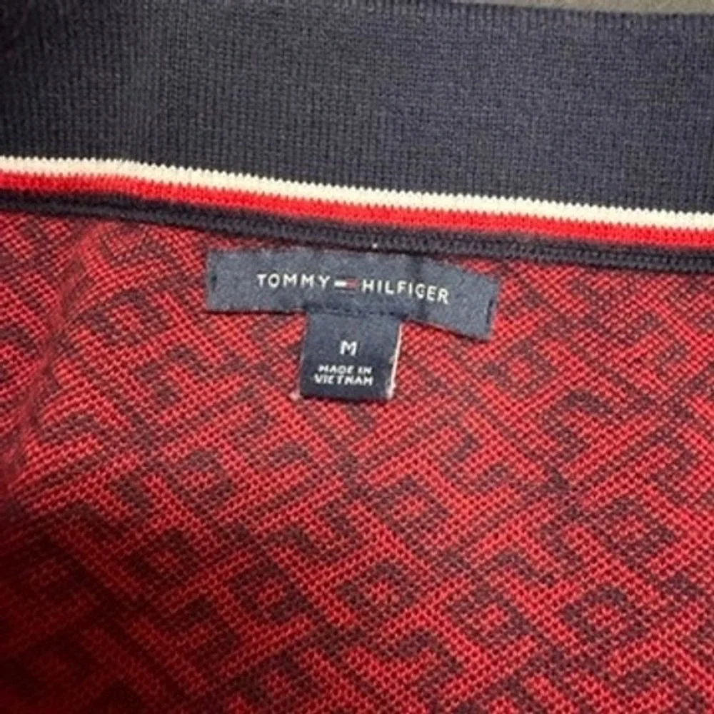 Tommy Hilfiger Knit Polo Top and Skirt Set Red Navy Geometric Preppy‎ Medium